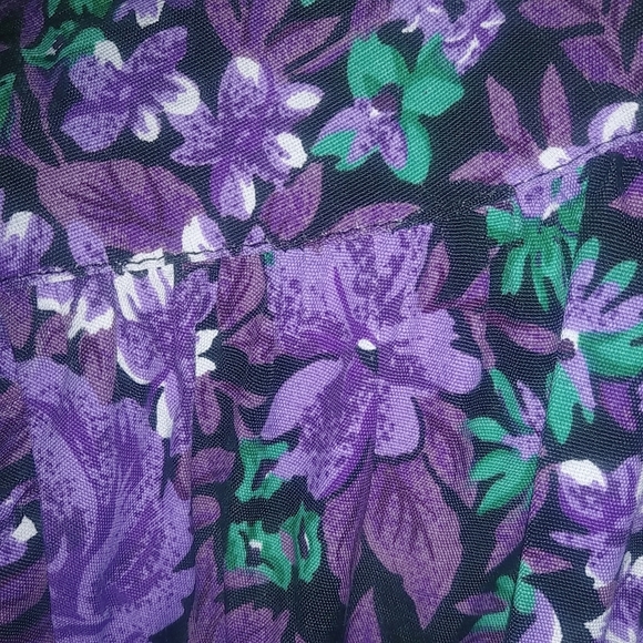E.D. Michaels 6 S Vintage Sweet 80s Purple Floral Fit Flare Dress - Picture 5 of 8